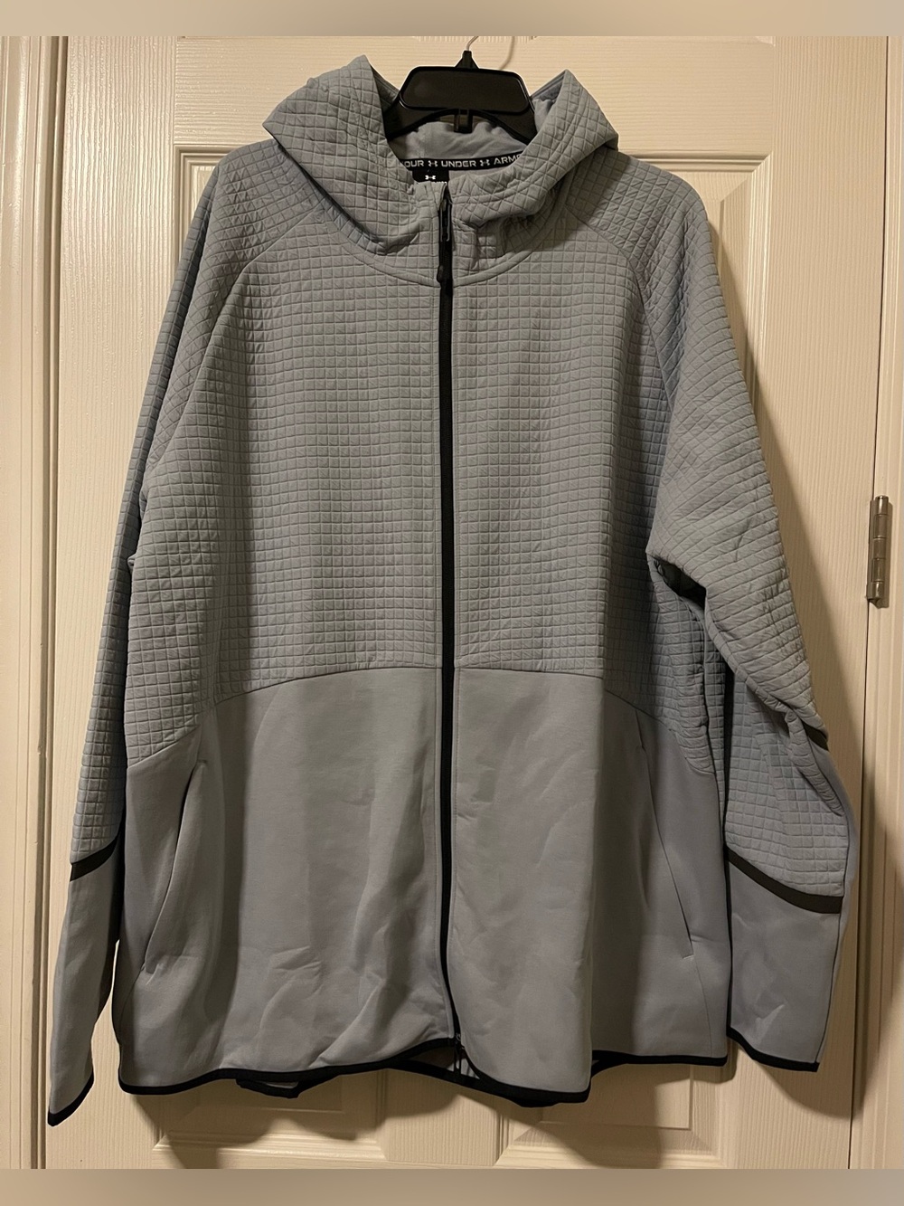Under Armour Unstoppable Fleece Grid Zip Hoodie Mens 3XL Blue 1386543 465 NEW
